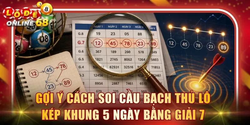 Gợi ý cách soi cầu bạch thủ lô kép khung 5 ngày bằng giải 7